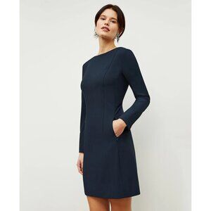 MM LaFleur Long Sleeve Navy Blue Novara Dress Sz 14